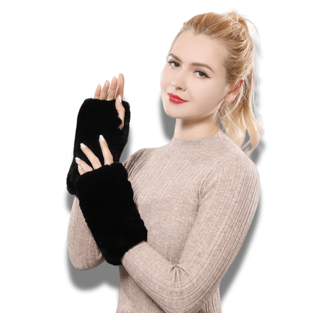 Mitaines femme fourrure